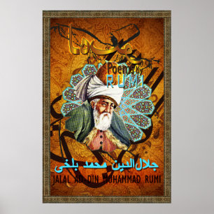 Love poems by RUMI - Poster gold, rug, yellow