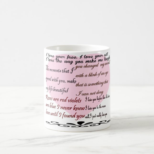 love poems,love poetry coffee mug (Center)