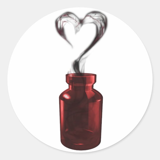 love poison classic round sticker (Front)