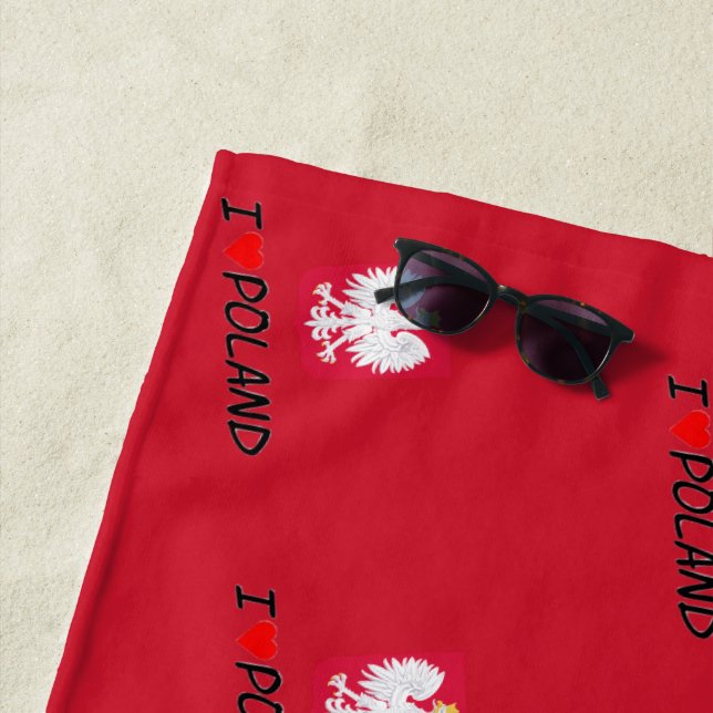 Love Poland eagle Beach Towel (In Situ)