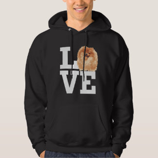 Love Pomeranian Dog Cute Pomeranian Furry Dog Face Hoodie