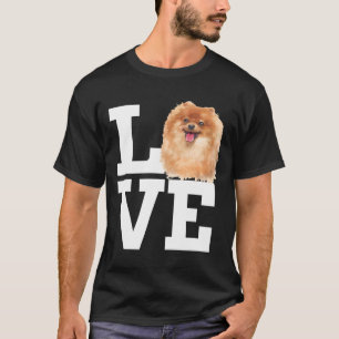 Love Pomeranian Dog Cute Pomeranian Furry Dog Face T-Shirt