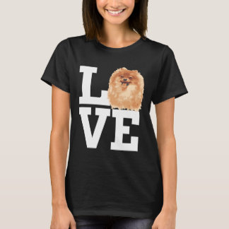 Love Pomeranian Dog Cute Pomeranian Furry Dog Face T-Shirt