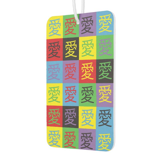 Love Pop Art Car Air Freshener (Left)