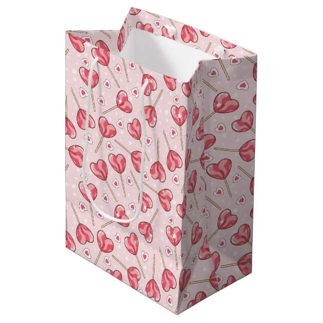 Love Pop Retro Valentine's  Medium Gift Bag (Front Angled)