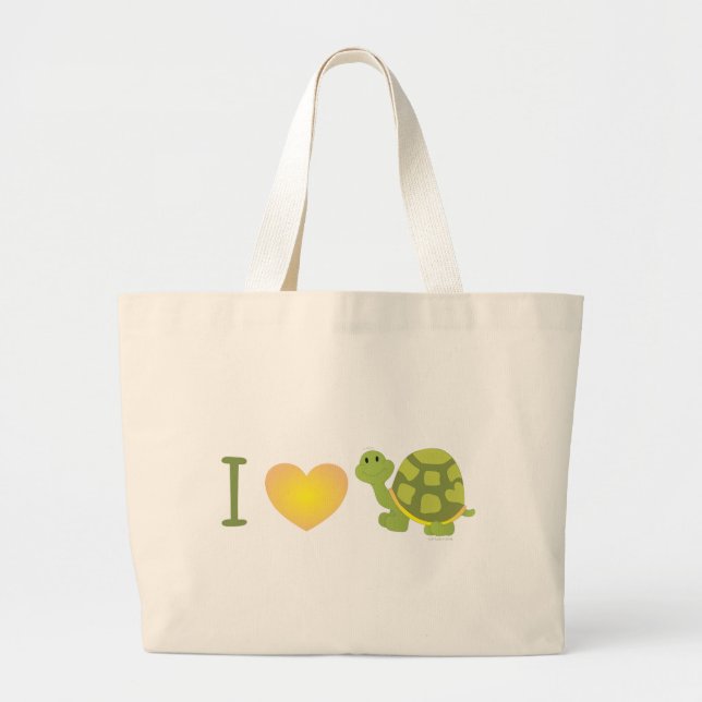 Love Pop Turtle Large Tote Bag (Front)