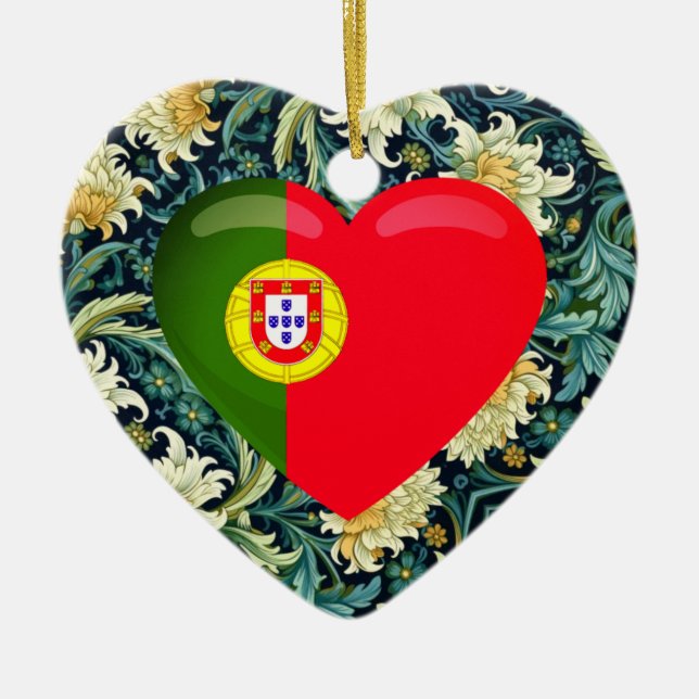 Love Portugal Ceramic Tree Decoration (Front)