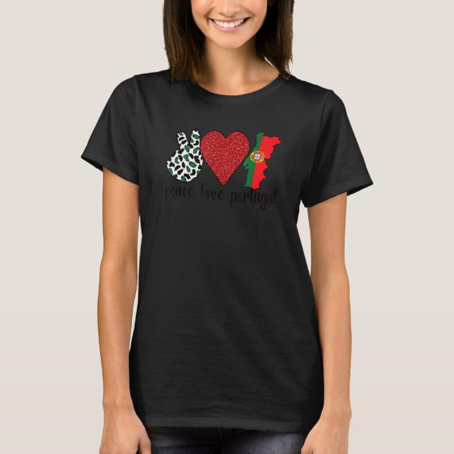 Love Portugal Proud Portuguese Flag Portuguese Roo T-Shirt (Front)