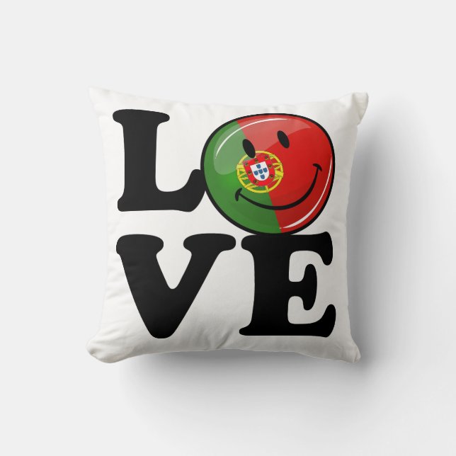 Love Portugal Smiling Flag Cushion (Front)