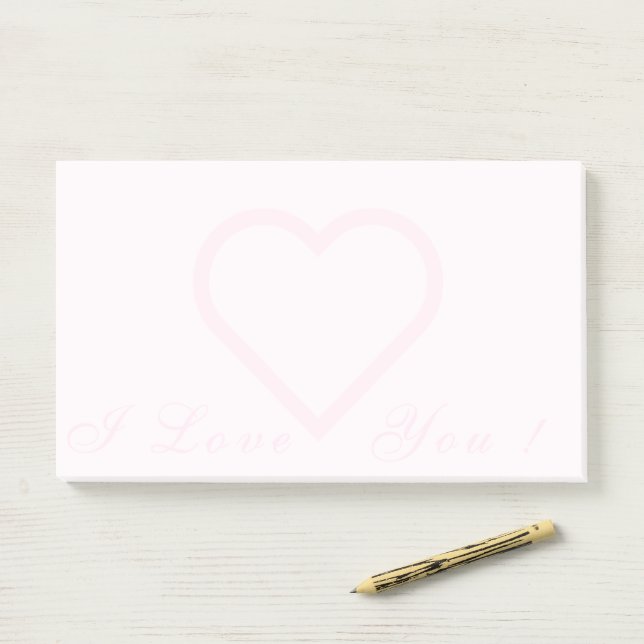Love Post it Notes with Heart and Text I Love You (On Desk)