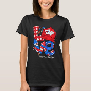 LOVE Postal Worker Life American Flag 4th Of July T-Shirt