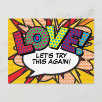 LOVE Postponed Change of Date Comic Book Pop Art