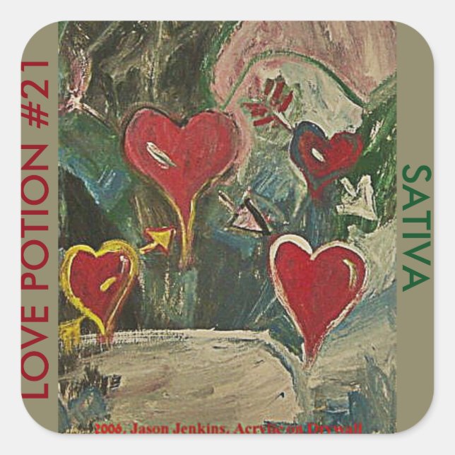 LOVE POTION #21 SATIVA SQUARE STICKER (Front)
