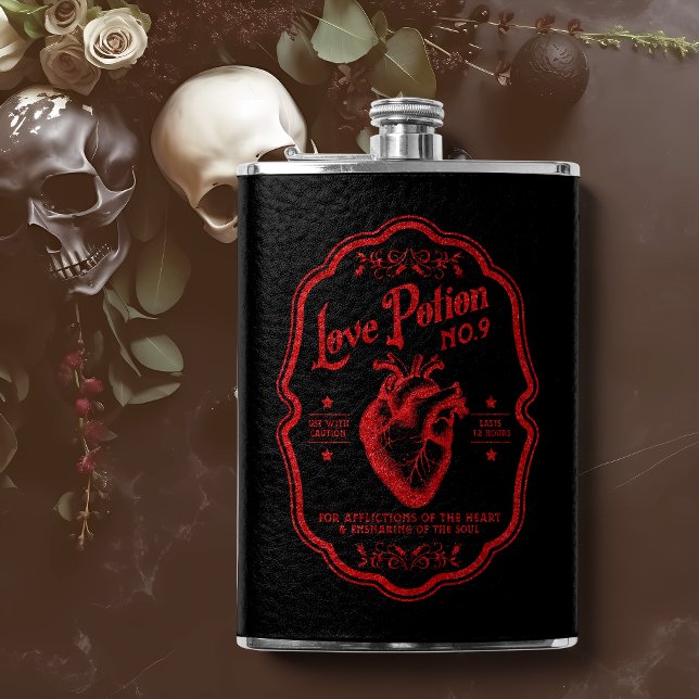Love Potion No. 9 Red Glitter Hip Flask (Creator Uploaded)