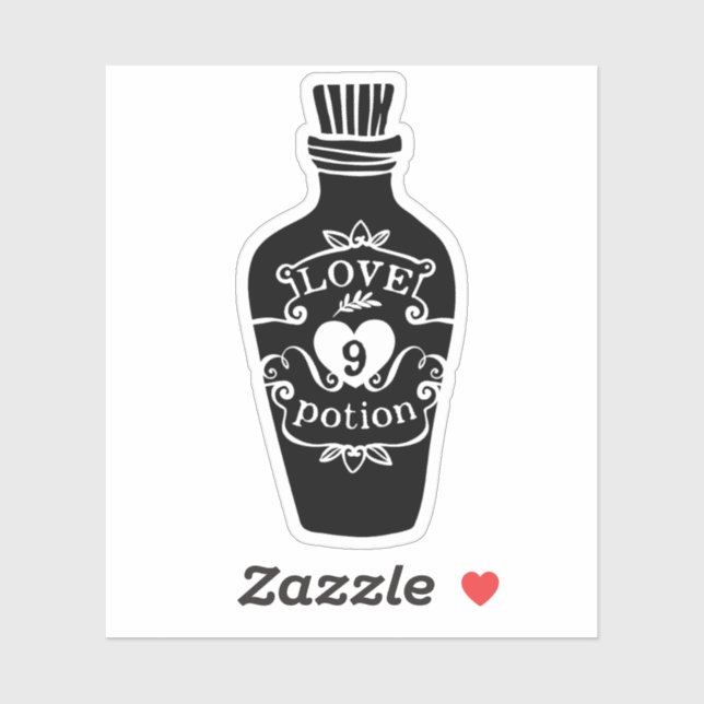 Love potion number 9 bottle vintage black graphic (Sheet)