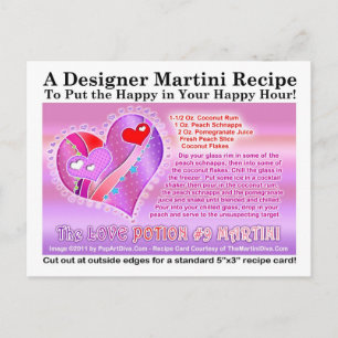 Love Potion Number Nine Valentine Martini Recipe P Holiday Postcard
