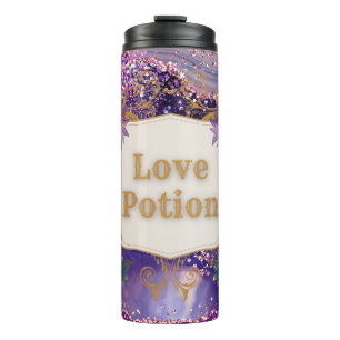 Love potion purple pattern art by Renee Lavoie Thermal Tumbler