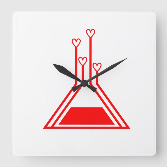 love potion square wall clock (Front)