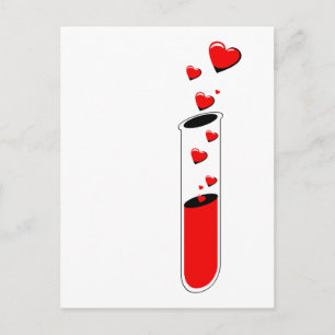 love potion test tube postcard