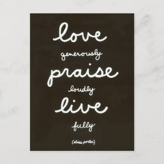 Love-Praise-Live Postcard