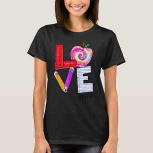 Love Pre K Apple  Back To School Teacher T-Shirt