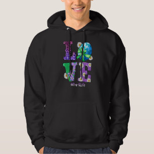 Love Pre K Life Bunny Easter Cute Happy Rabbit Egg Hoodie