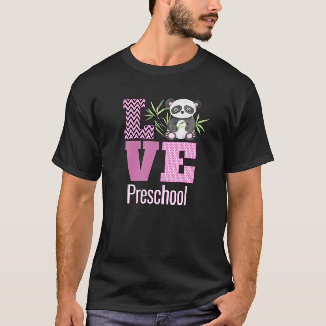 Love Preschool Panda Bear Preschool Teacher Cute G T-Shirt (Front)