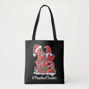 Love Preschool Teacher Gnome Christmas Pyjamas Tote Bag