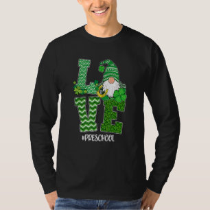 Love Preschool Teacher St Patrick's Day Gnome Sham T-Shirt