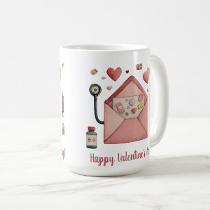 Love Prescription Valentine Design Postcard Coffee Mug