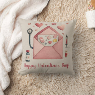 Love Prescription Valentine Design Postcard Cushion