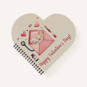 Love Prescription Valentine Design Postcard Notebook