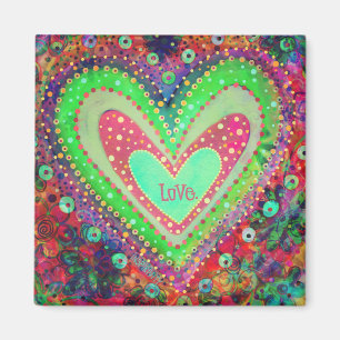 Love Pretty Abstract Heart Floral Inspirivity Magnet