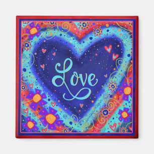 Love Pretty Floral Heart Trendy Inspirational Fun Magnet