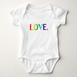 Love, pride lgbt lgbtq rainbow colours baby bodysuit