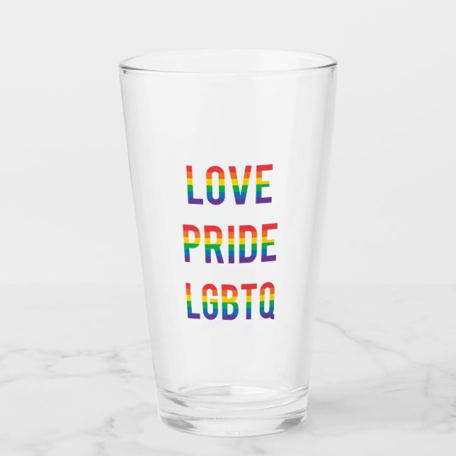 Love Pride LGBTQ Glass (Front)