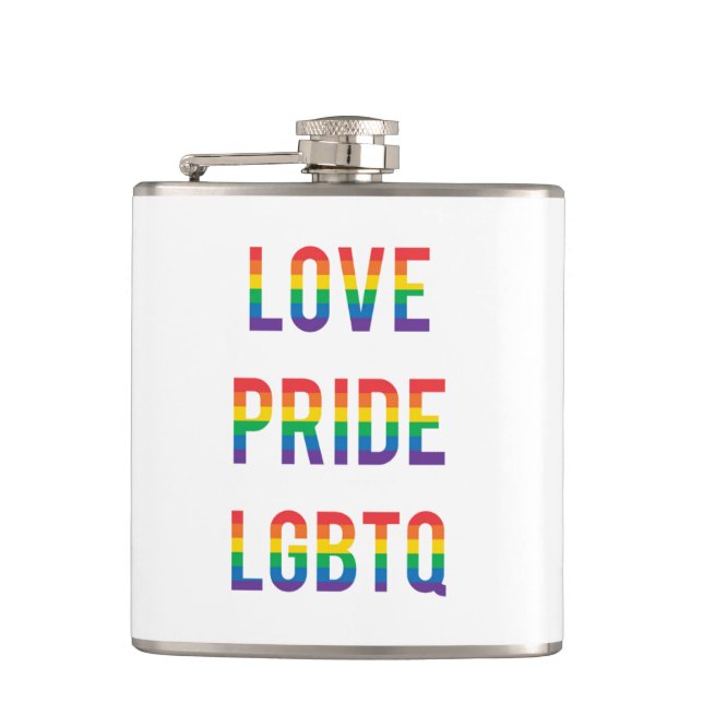Love Pride LGBTQ Hip Flask (Front)