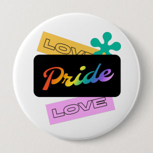 Love pride love. LGBT+pride. Rainbow 10 Cm Round Badge