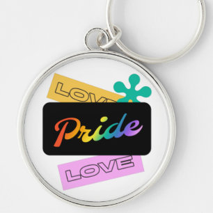 Love pride love. LGBT+pride. Rainbow   Keychain
