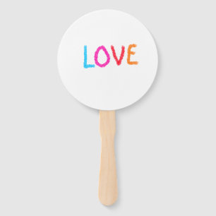 Love pride rainbow watercolor LGBTQ June modern Hand Fan