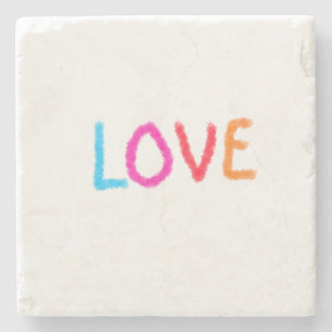 Love pride rainbow watercolor LGBTQ June modern Stone Coaster