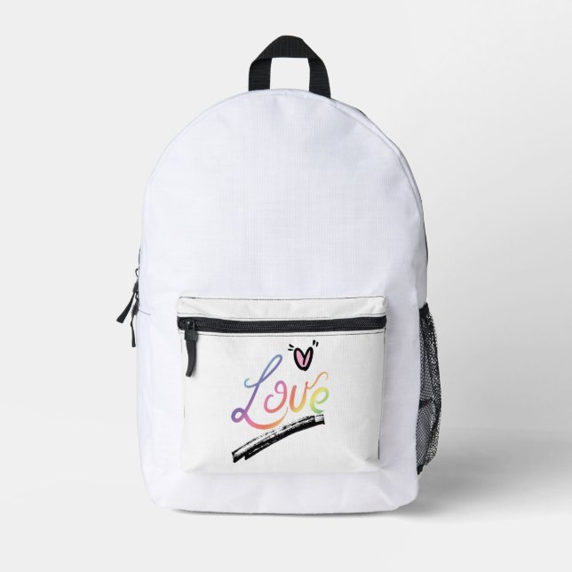 Love Printed Backpack (Front)