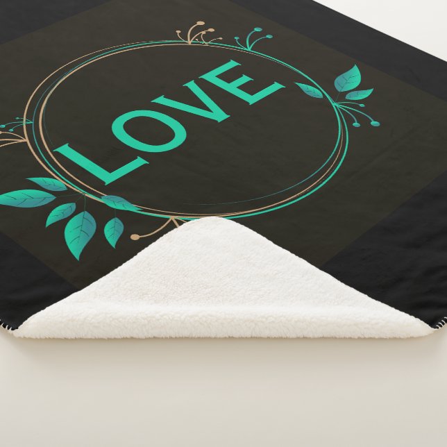 Love Printed Text Home Decor Medium Size Cool Nice Sherpa Blanket (3/4)