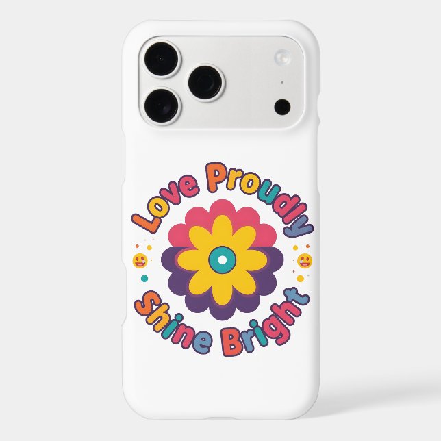 Love Proudly Shine Bright – Colorful Flower Pride  (Back)