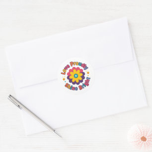 Love Proudly Shine Bright – Colorful Flower Pride Classic Round Sticker