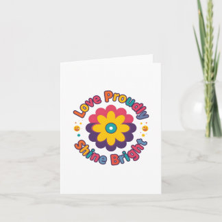 Love Proudly Shine Bright – Colorful Flower Pride Invitation
