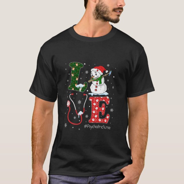Love Psychiatric Nurse Life Nurse Christmas Santa  T-Shirt (Front)