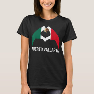 Love Puerto Vallarta Mexico Vacation Mexico Flag 2 T-Shirt