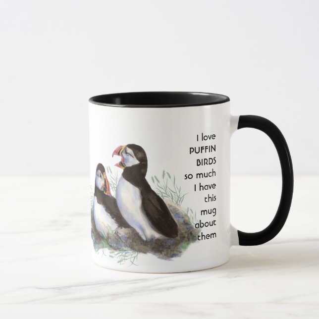 Love PUFFIN BIRDS so much I Fun Quote Mug (Right)