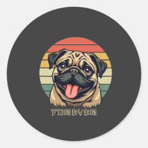 Love Pug Forever � Cute Pug Lover Design Classic Round Sticker